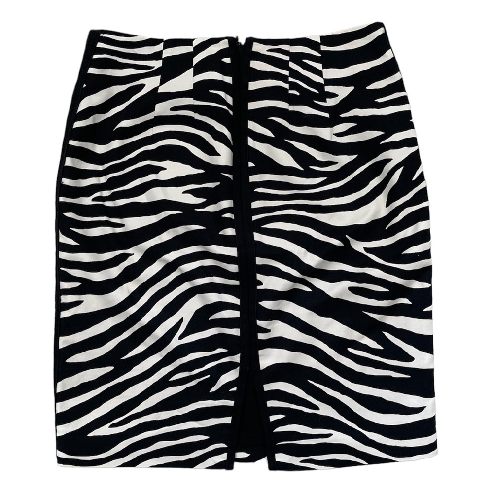 White House Black Market | Black White Zebra Animal Print High Waist Mini Skirt - Picture 3 of 13